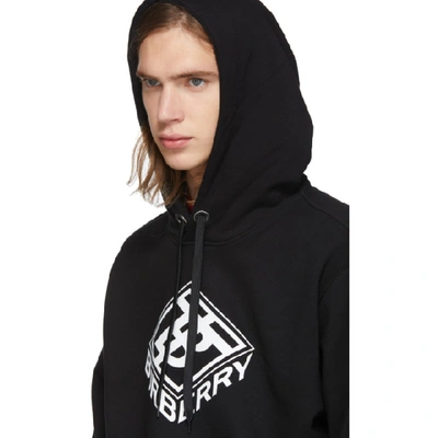 Shop Burberry Black Tb Logo Hoodie