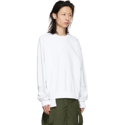 Shop D.gnak By Kang.d White Ribbed Asymmetry Sweatshirt