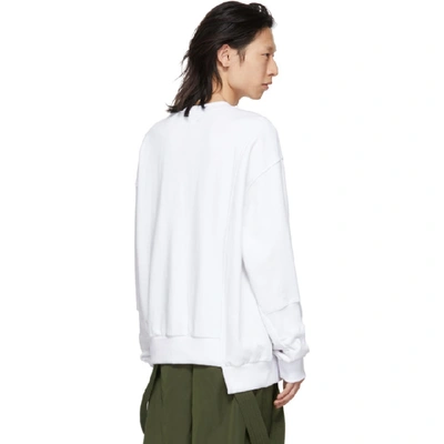 Shop D.gnak By Kang.d White Ribbed Asymmetry Sweatshirt