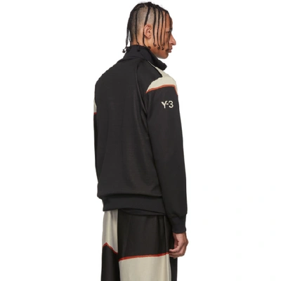 Shop Y-3 Black Colorblock Zip-up Jacket In Black/ecru/