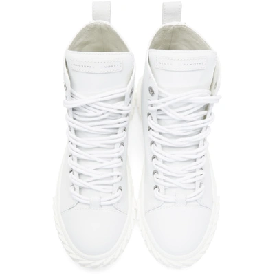 Shop Giuseppe Zanotti White Blabber High-top Sneakers In Moxi Bianco