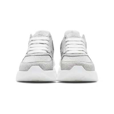 Shop Alexander Mcqueen Silver And White Tiny Dancer Oversized Runner Sneakers In 8100 Silver