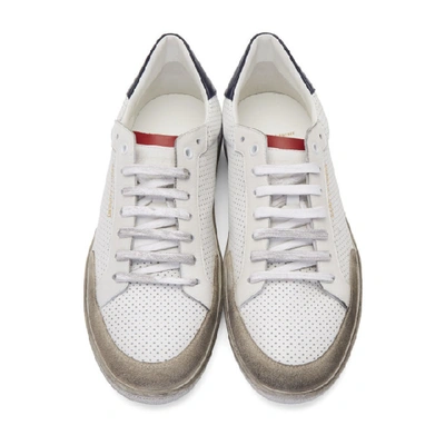 Shop Saint Laurent White Court Classic Sl/10 Sneakers In 9374 Bo/bo