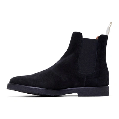 Shop Common Projects Black Suede Chelsea Boots