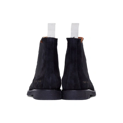 Shop Common Projects Black Suede Chelsea Boots