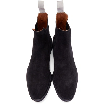 Shop Common Projects Black Suede Chelsea Boots