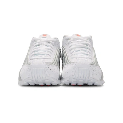 Shop Nike White Shox R4 Sneakers In 131whtsilv