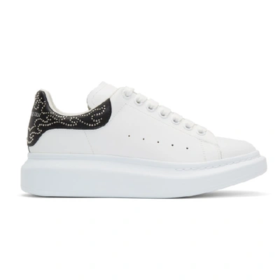 Shop Alexander Mcqueen White & Black Studded Oversized Sneakers