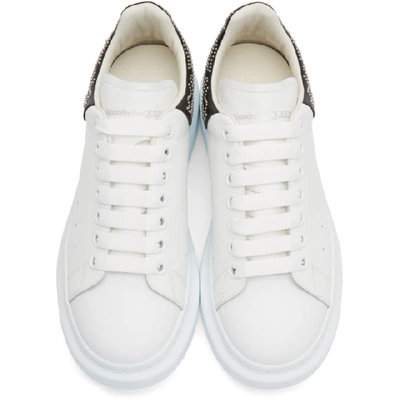 Shop Alexander Mcqueen White & Black Studded Oversized Sneakers