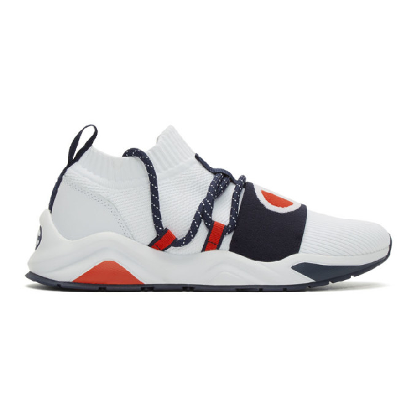 champion reverse weave white rally script sneakers