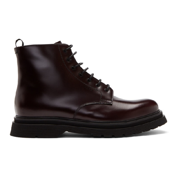 burgundy lace up boots