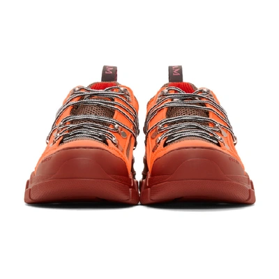 Shop Gucci Orange Flashtrek Sneakers In 7576 Orange