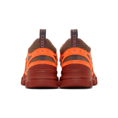 Shop Gucci Orange Flashtrek Sneakers In 7576 Orange