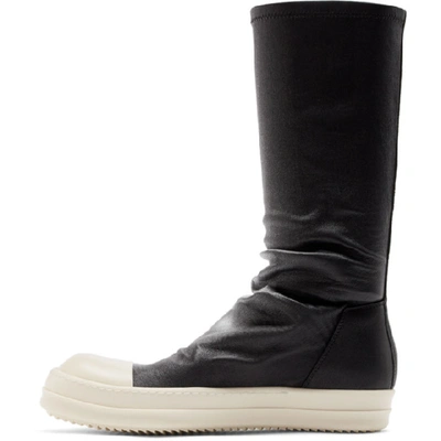 Shop Rick Owens Black And Silver Degrade Stretch Sock Sneakers In 0918 Blk/si