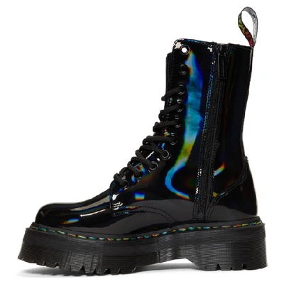 Dr. Martens Black Rainbow Oil Slick Jadon Hi Boots In Black Oil | ModeSens