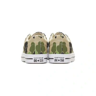 Shop Converse Beige And Black One Star Archive Print Low Top Sneakers In Candigngrn