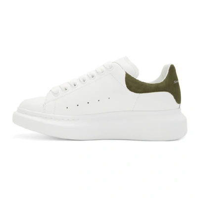 Shop Alexander Mcqueen White And Khaki Oversized Sneakers