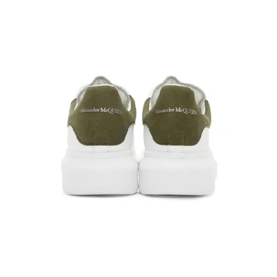 Shop Alexander Mcqueen White And Khaki Oversized Sneakers