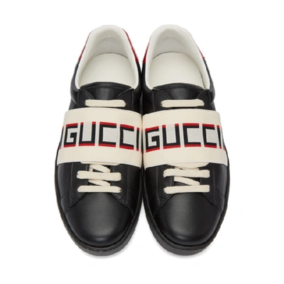 GUCCI 黑色 NEW ACE 弹力绑带运动鞋