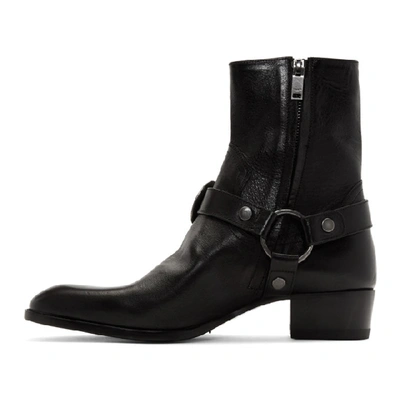 Shop Saint Laurent Black Wyatt 40 Age Harness Boots In 1000 Black
