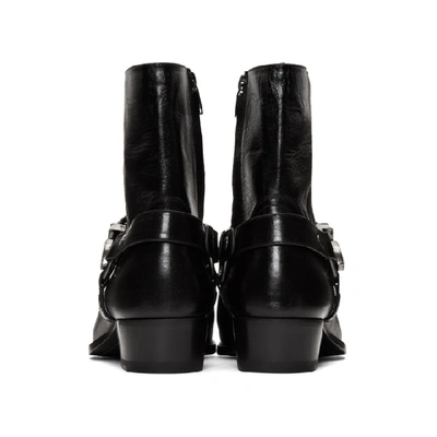 Shop Saint Laurent Black Wyatt 40 Age Harness Boots In 1000 Black