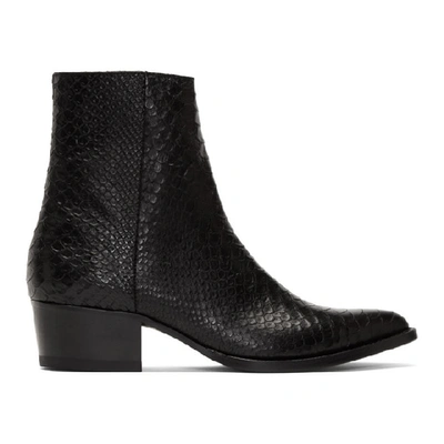 Shop Amiri Black Snake Western Zip Boots