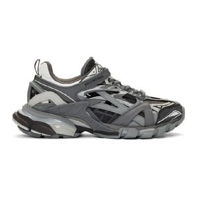 Shop Balenciaga Grey Track.2 Sneakers In 1285 Gryblk