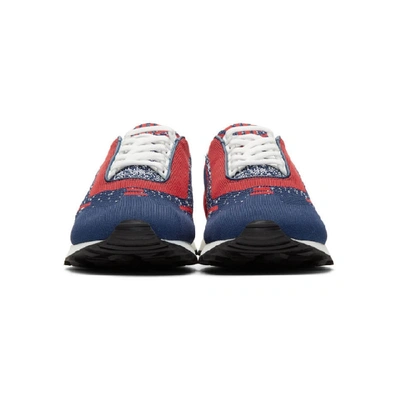 Shop Prada Red & Navy Knit Sport Sneakers