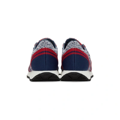 Shop Prada Red & Navy Knit Sport Sneakers