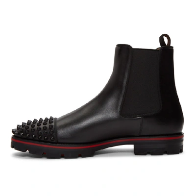 Christian Louboutin Black Melon Spikes Chelsea Boots