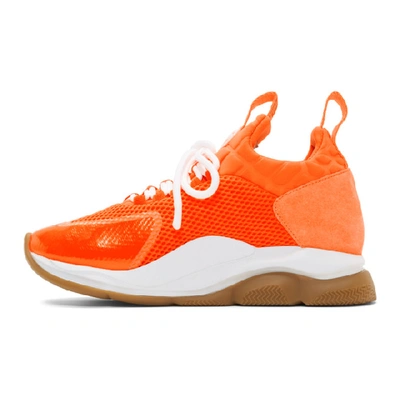 Shop Versace Orange Cross Chainer Sneakers