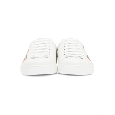Shop Gucci White & Red Interlocking G Ace Sneakers