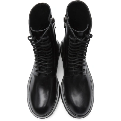 Shop Ann Demeulemeester Black Calfskin Boots In Vitello Ner