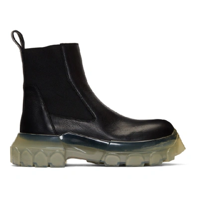 Shop Rick Owens Black And Transparent Tractor Beetle Boots In 090 Blk/clr