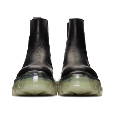 Shop Rick Owens Black And Transparent Tractor Beetle Boots In 090 Blk/clr