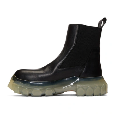 Shop Rick Owens Black And Transparent Tractor Beetle Boots In 090 Blk/clr