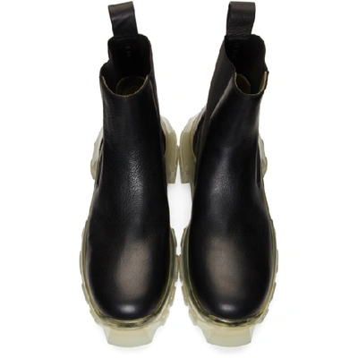 Shop Rick Owens Black And Transparent Tractor Beetle Boots In 090 Blk/clr