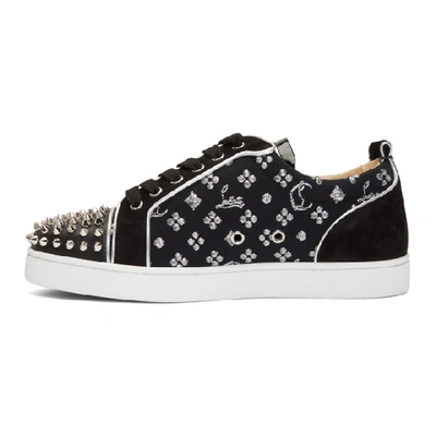 Shop Christian Louboutin Black Louis Junior Spikes Orlato Sneakers In Bk65 Blkslv