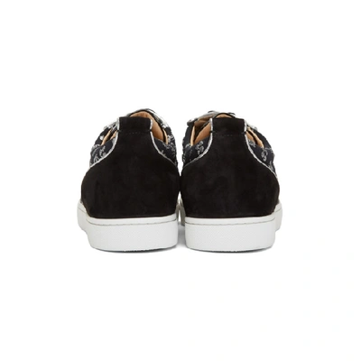 Shop Christian Louboutin Black Louis Junior Spikes Orlato Sneakers In Bk65 Blkslv