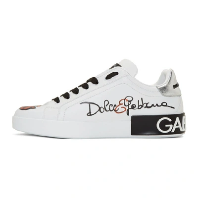 Shop Dolce & Gabbana Dolce And Gabbana White Graffiti Sneakers In Hwwo7 White