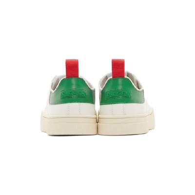 Shop Diesel White And Green S-clever Ls Low Sneakers In H7459 Wtgrn