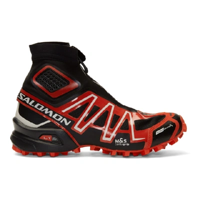 Shop Salomon Black And Red Limited Edition Snowcross Adv Ltd Sneakers In Blkredvan