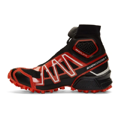 Shop Salomon Black And Red Limited Edition Snowcross Adv Ltd Sneakers In Blkredvan