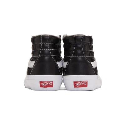 Shop Vans Black Checkerboard Leather Sk8-hi Reissue Vi Sneakers