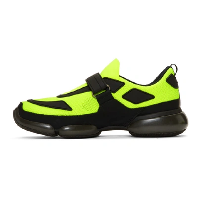 Shop Prada Yellow & Black Cloudbust Trainers