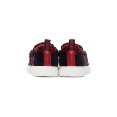 Gucci Blue Terrycloth GG Slip-on Sneakers in Red for Men