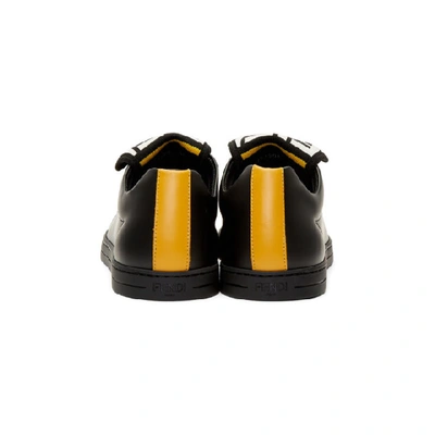 Shop Fendi Black & Yellow 'forever ' Sneakers