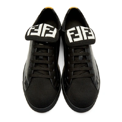 Shop Fendi Black & Yellow 'forever ' Sneakers