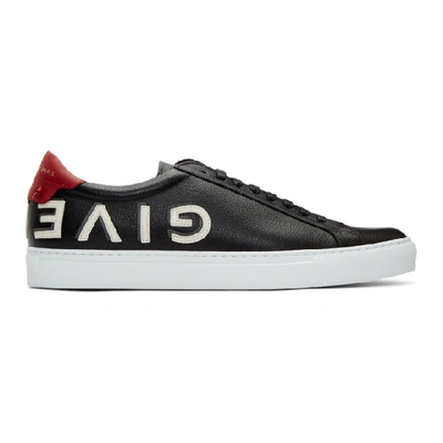 Shop Givenchy Black Reverse Logo Urban Knots Sneakers In 009-blk/red