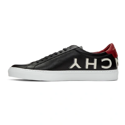 Shop Givenchy Black Reverse Logo Urban Knots Sneakers In 009-blk/red